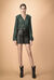 Mini skirt in pelle con banda a contrasto