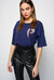 Cotton jersey T-shirt with rhinestones and glitter