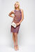 Top a righe multicolor con frange