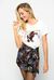 Floral print fil coupé mini skirt