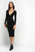 Plunge neck knit dress