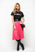 Pleated skirt in laminated georgette