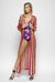 Maxi cardigan in jersey rachel di viscosa a righe multicolor