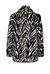 Zebra print faux fur reefer coat