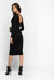 Plunge neck knit dress