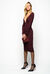 Plunge neck knit dress