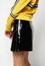 Minigonna effetto vernice stretch con pizzo