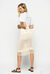 Net stitch weave skirt with fringe