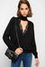 Cashmere blend pullover with lace