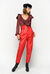Red animal pattern bodysuit