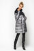 Long laminated quilted coat