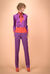 Pantalone bicolor in lana lucida