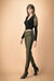 Pantalone in gabardina con banda ricamata