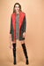 Cappotto in panno con revers in ecopelliccia