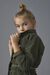 Parka in gabardina di misto cotone effetto used