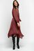 Red animal pattern jacquard dress