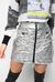 Quilted metallic mini skirt