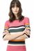Multi-stripe mid-calf rib knit dress