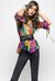 Blusa in creponne stampa macro foglie