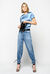 Mom-fit jeans with ankle strap effect