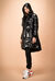 Long glossy effect quilted jacket