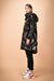 Long glossy effect quilted jacket
