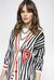 Cardigan in lana e cachemire jacquard disegno zebra
