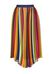 Gonna plissé in georgette a stampa righe multicolor