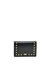 Porta carte di credito in pelle con borchie