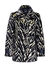 Zebra print faux fur reefer coat
