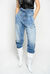 Carrot-fit jeans with belt