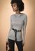 Maglia a collo alto in lana a costine