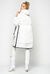 Long technical quilted coat