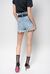 Shorts in denim vintage con rouches