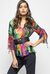 Blusa in creponne stampa macro foglie