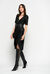 Leather look wraparound dress