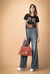 Pantaloni flared in denim comfort