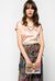 Short sleeve silk satin top