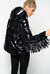 Quilted coat with fringe