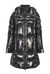 Long glossy effect quilted jacket