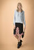 Blusa in raso di seta con scollo a V