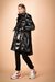Long glossy effect quilted jacket