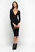 Plunge neck knit dress