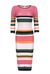 Multi-stripe mid-calf rib knit dress