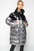 Long laminated quilted coat