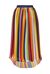 Gonna plissé in georgette a stampa righe multicolor