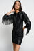 Leather-look dress with fringe