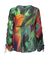 Blusa in creponne stampa macro foglie