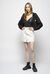 Minigonna in pelle e cotone