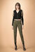 Pantalone in gabardina con banda ricamata